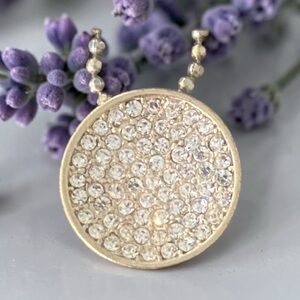 Lia Sophia Beautiful Round Crystal Pavé Pendant Necklace